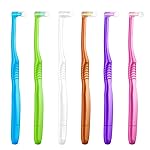 Fregum 2 in 1 End Tuft Toothbrush with Interdental Brush for Orthodontic, Braces, Implants, Retainers, Back Teeth, and Wisdom Teeth, Soft Bristles, 6 Pcs