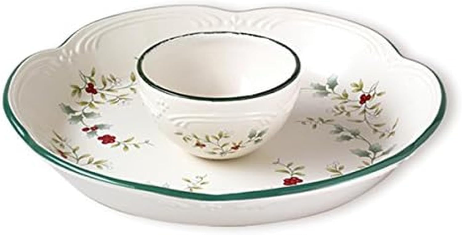 Pfaltzgraff Winterberry Round Chip And Dip Dinnerware Set, Assorted
