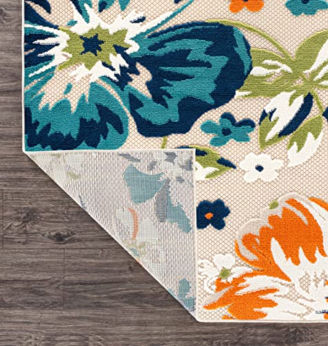 image for Rugshop Bergamo Contemporary Floral Indoor Outdoor Area Rug, Non-Shedd