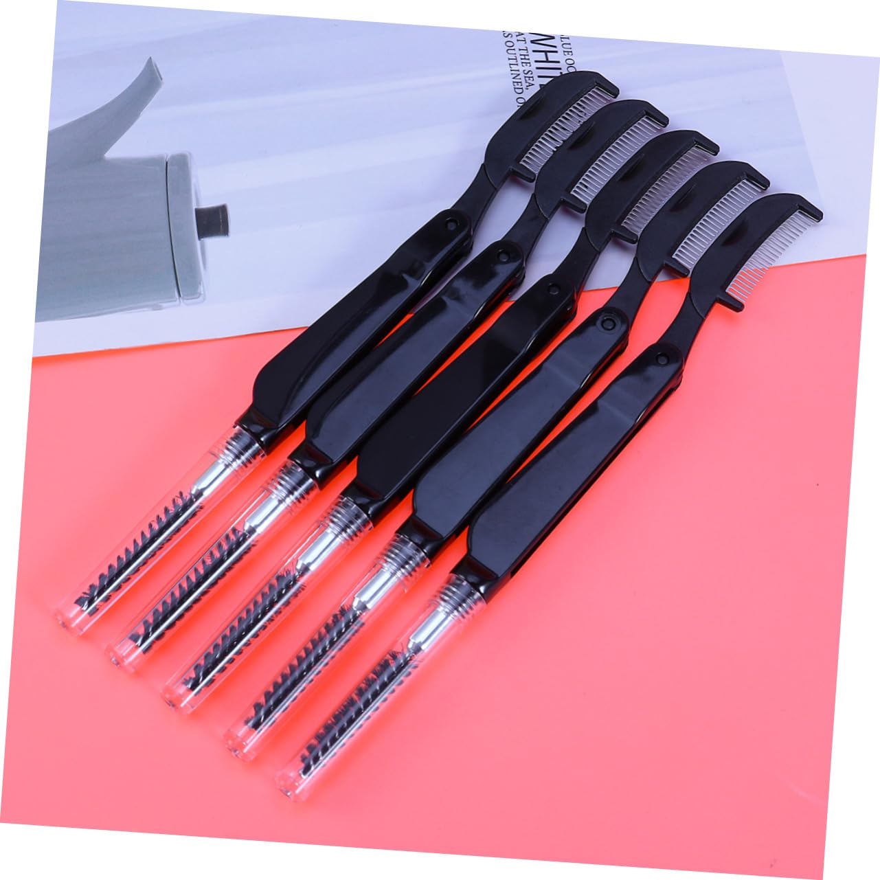 Ipetboom Stainless Steel Eyelash Brush Eyebrow Comb Double-end Makeup Brush Tool Mascara Wands Applicator