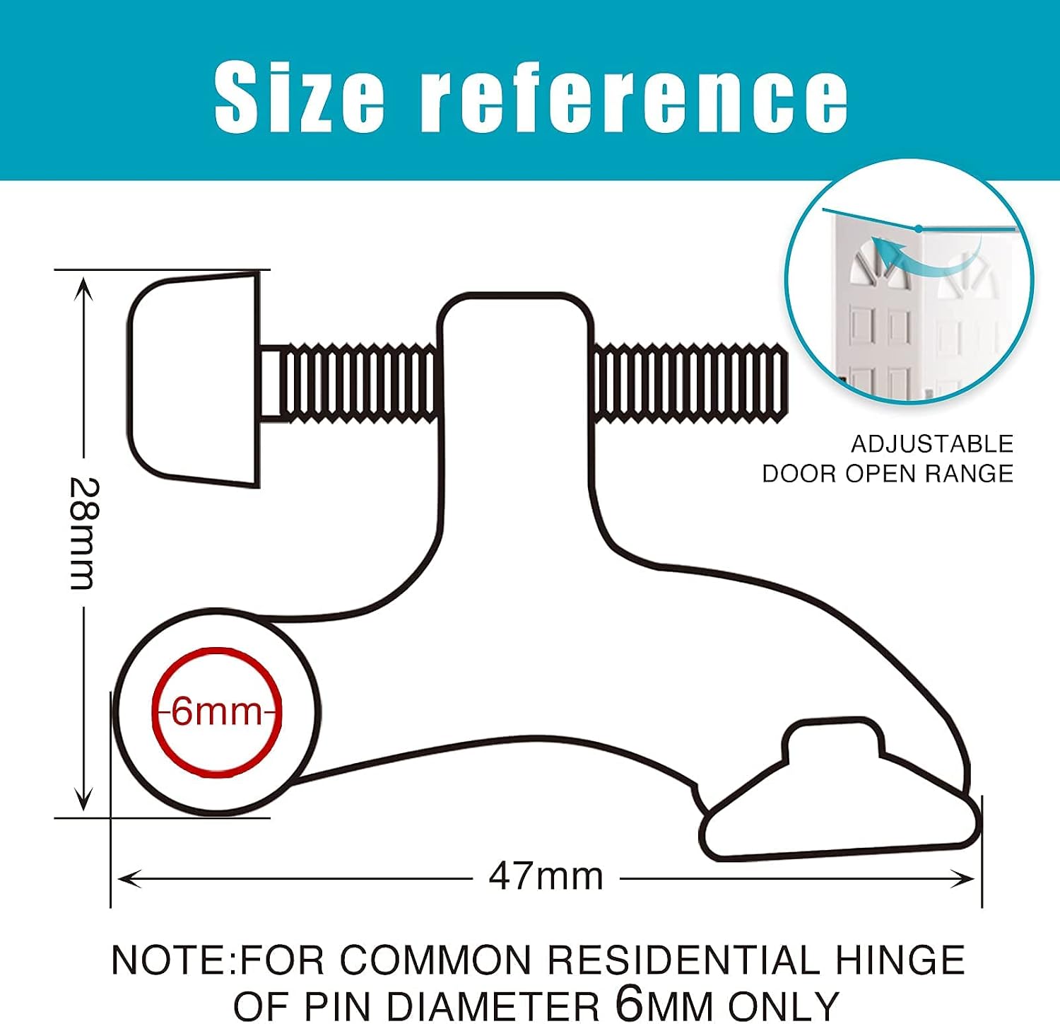 VICOOL 2 Pack Hinge Pin Door Stopper, Adjustable Heavy Duty Hinge Door Stop with Rubber Bumper Tips, Brushed Nickel Door Stops