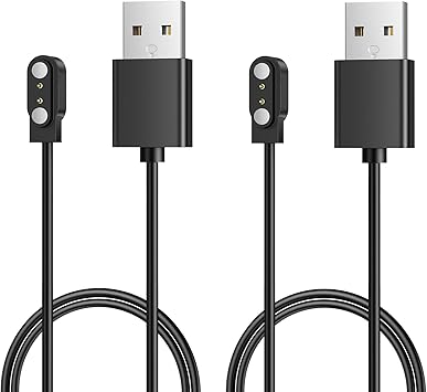 Parsonver [2-Pack Smart Watch Charger for SPROD1, Magnetic USB Charging Cable for Smartwatches with 2-pin 2.5mm Cable, Compatible with P22, LW31, LW45, D10, N29, i13, Y20GT, i18, P58, H76, I22, P25