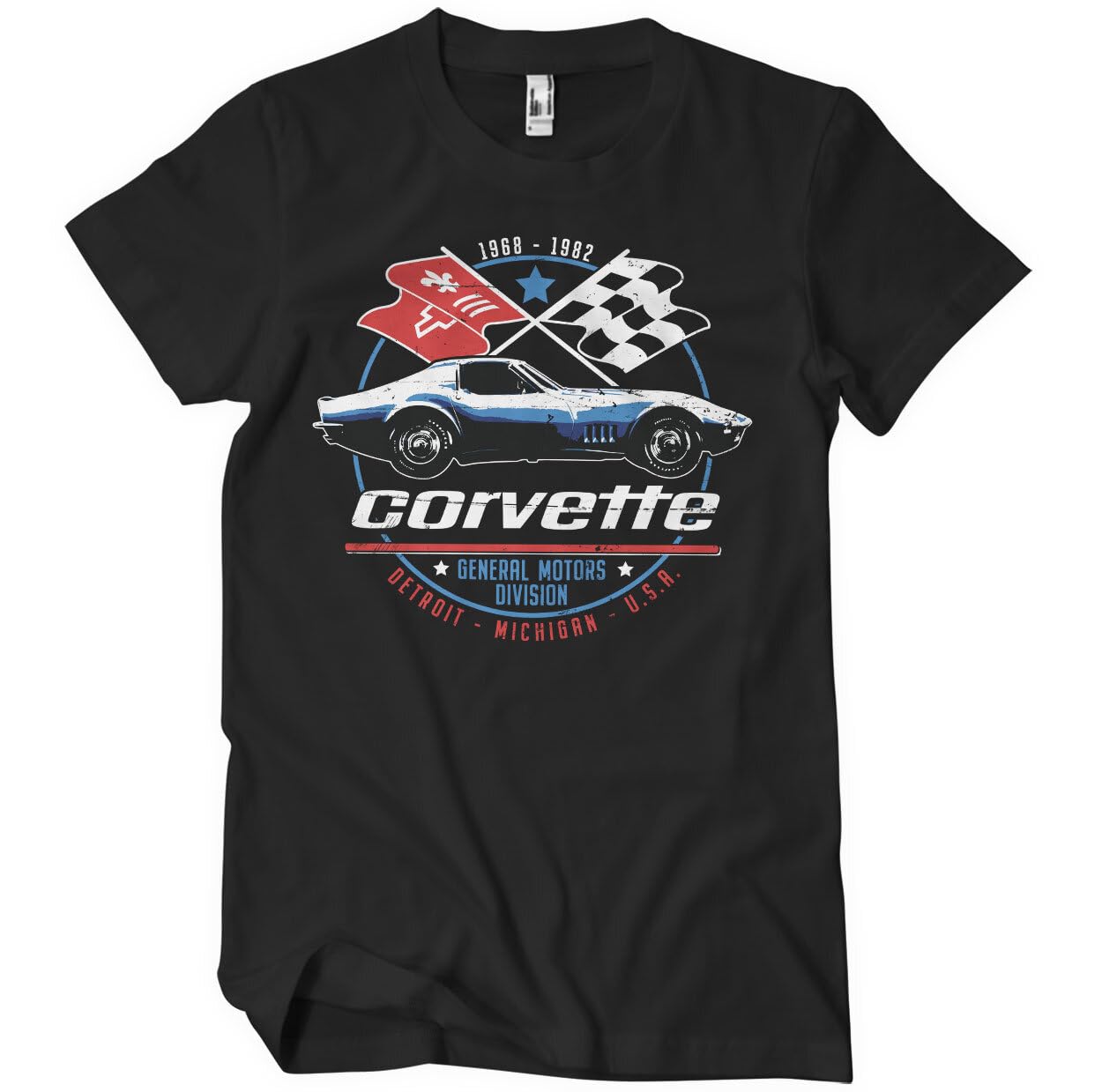 Chevrolet Officially Licensed Corvette C3 GM Division Mens T-Shirt (Black), XXX-Large