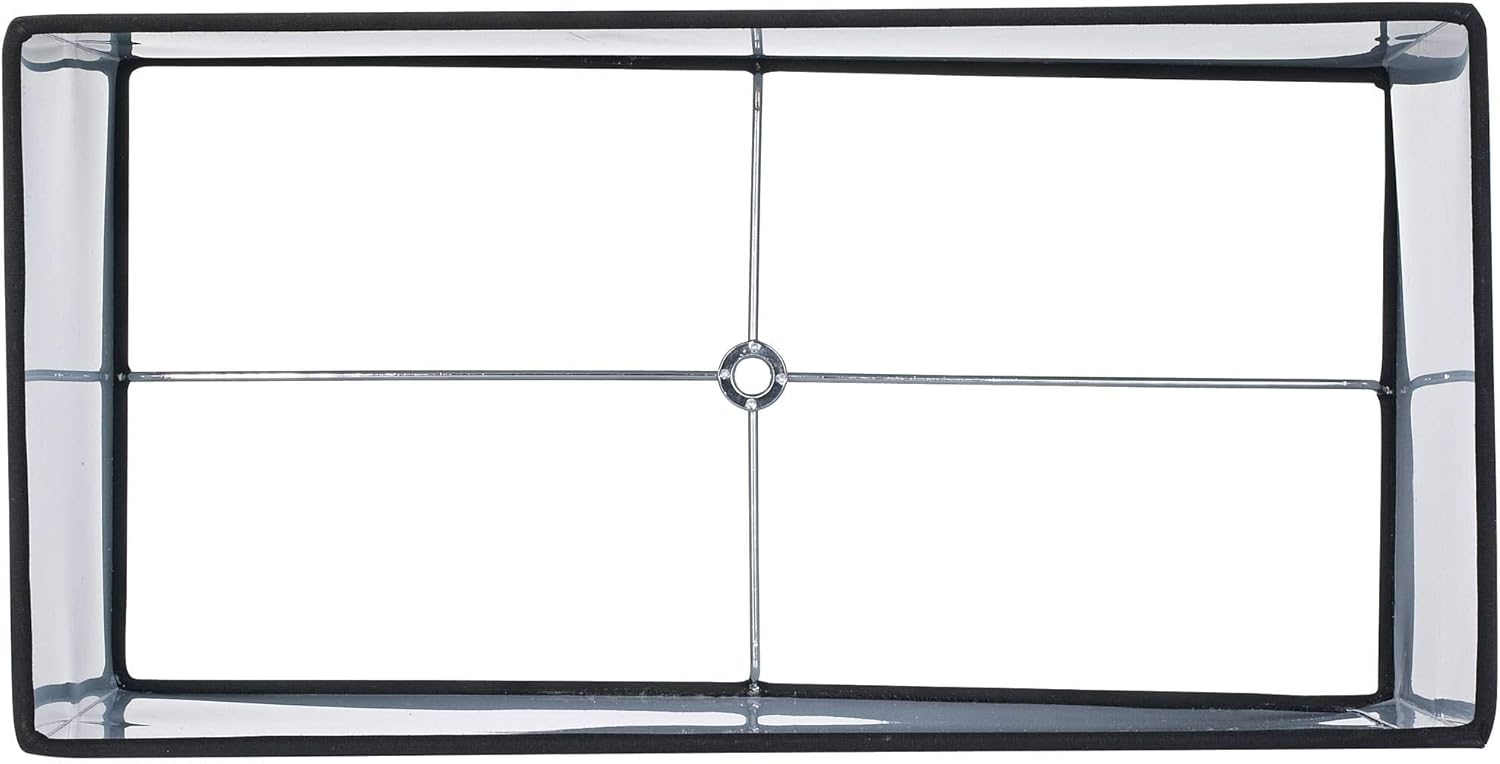 Set of 2 Hardback Rectangular Lamp Shade (Pre-Assembled) s Black Large 16" Wide x 8" Deep x 10" High Spider with Replacement Harp and Finial Fitting - Springcrest