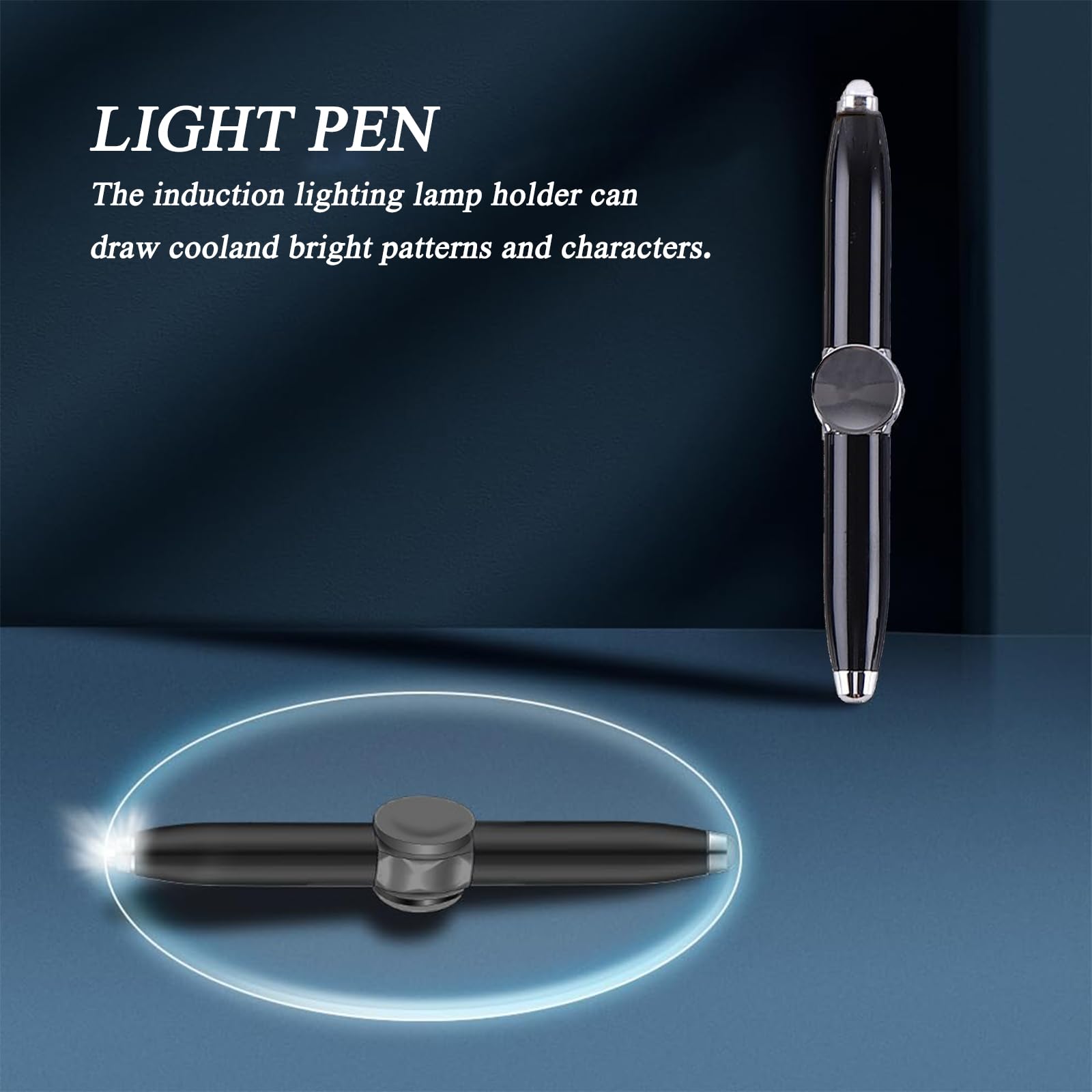 AOUZOVLI 3 Stück Fidget Pen Adhs Stift Lumino Spin mit LED-Licht Schreibwerkzeug Praktischer Pen für Beleuchtung Zum Schreiben im Dunkeln DREI Farben