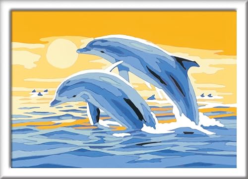 Miniatura 6 de Ravensburger CreArt Delightful Dolphins - Kit de pintura por números para niños, pintura de artes y manualidades para edades de 7 años en adelante
