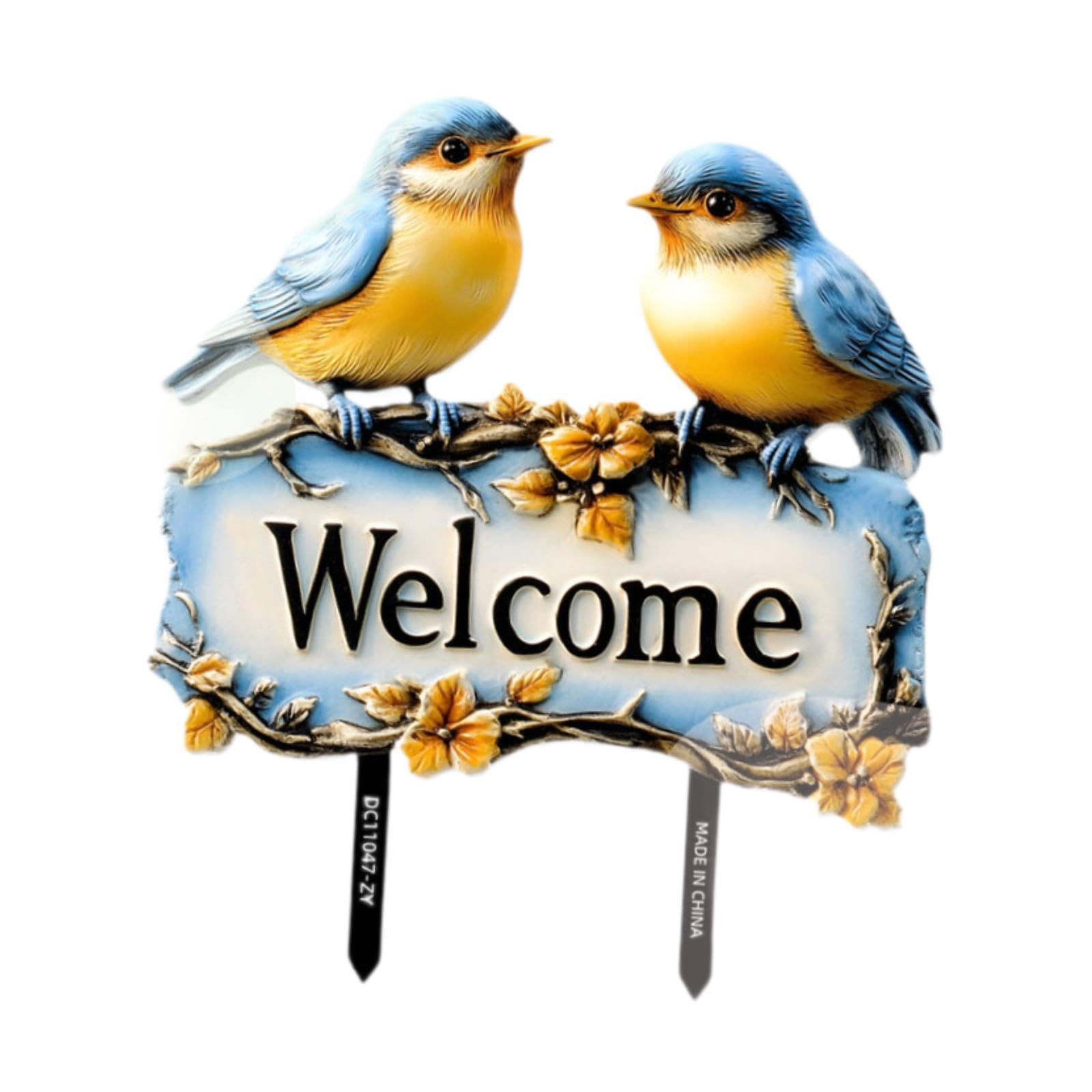 Welcome Bird Garden Plaque - Weatherproof Yard Sign | Reusable Outdoor Garden Sign Durable Weatherproof Build Easy Ground Stake Setup Compact 15.1x16.7 cm Sizing-image-31