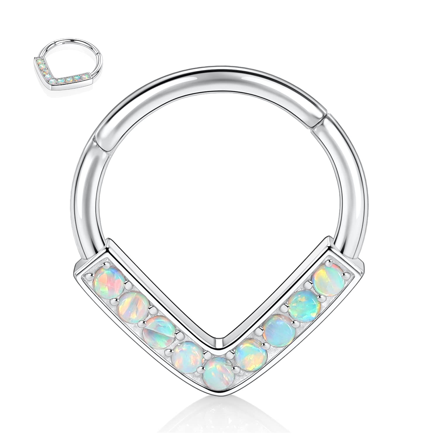 AROWRO 16G Septum & Daith Jewellery - 316L Surgical Steel Septum Rings, Daith Earrings, Nose Rings, Clicker, Rook, Helix, Lobe, Cartilage Piercing Jewellery — view 6