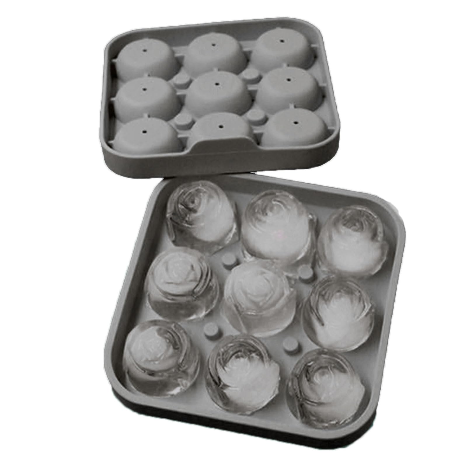 carotoe Food Grade Silicone Ice Tray Rose Flower Shape Ice Mold Maker for Soup Freezers Wine Juices Enduring Mold for Whiskeys Cocktails Maker Small Trays for Freezers