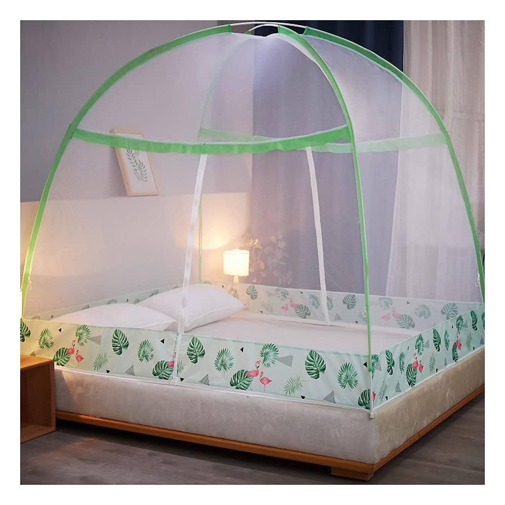 Moustiquaire de lit escamotable pliable 1,5 x 2m avec fond complet pour la maison