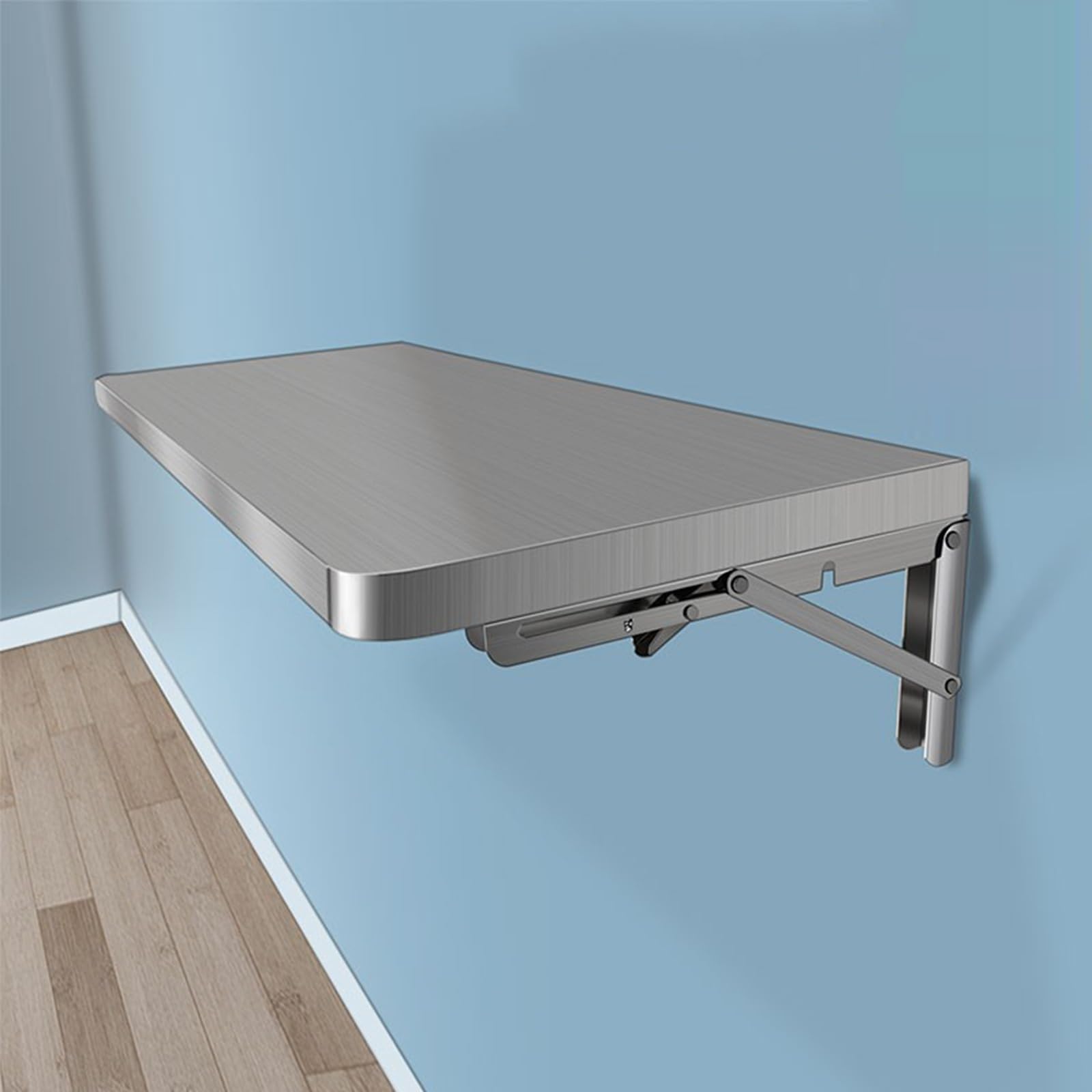 Stainless Steel Wall Mounted Table, Folding Table Wall Mounted Folding Table, Made Stainless Steel, for Study Bedroom Bathroom Balcony,120 * 40cm