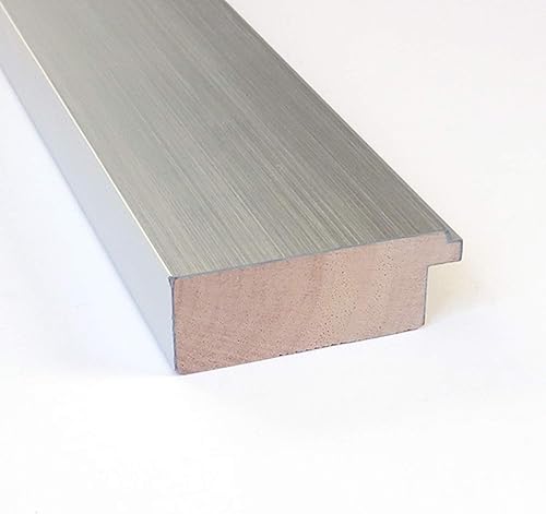 Miniatura 2 de Amanti Art Silver Bathroom Mirror for Over Sink, 33x50 Custom Made Brushed Sterling Silver Rectangle Vanity Mirror, Oversize Modern Wood Frame,