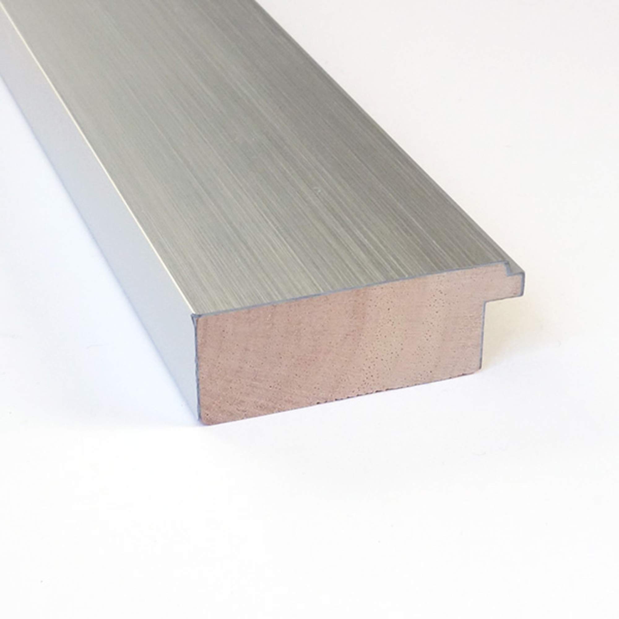 Cadre Photo Sur Mesure Argent Brossé 'N°2' - Bois MDF Moderne - Fabriqué En Allemagne