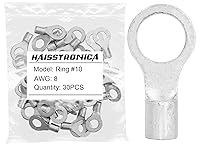Vista 17 de haisstronica Conectores de cable no aislados, 30 terminales de horquilla de 1/4 ", kit de cobre con costura soldada AWG 8