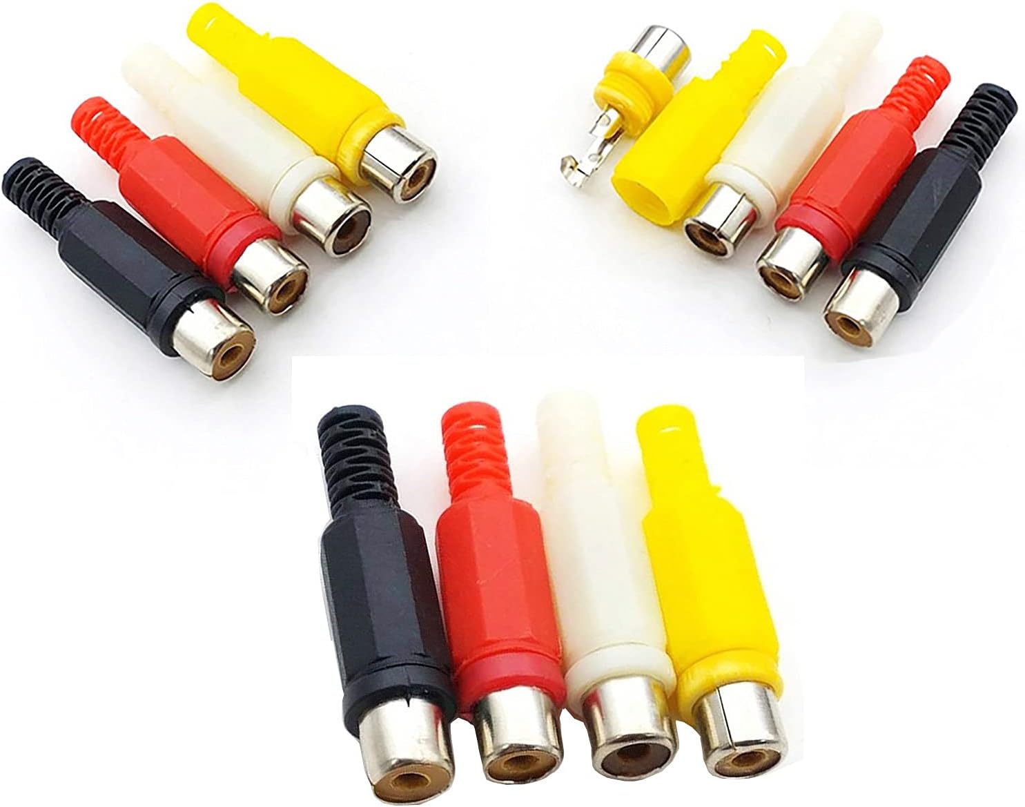 12 Conectores RCA Hembra Audio Video Adaptador Soldable