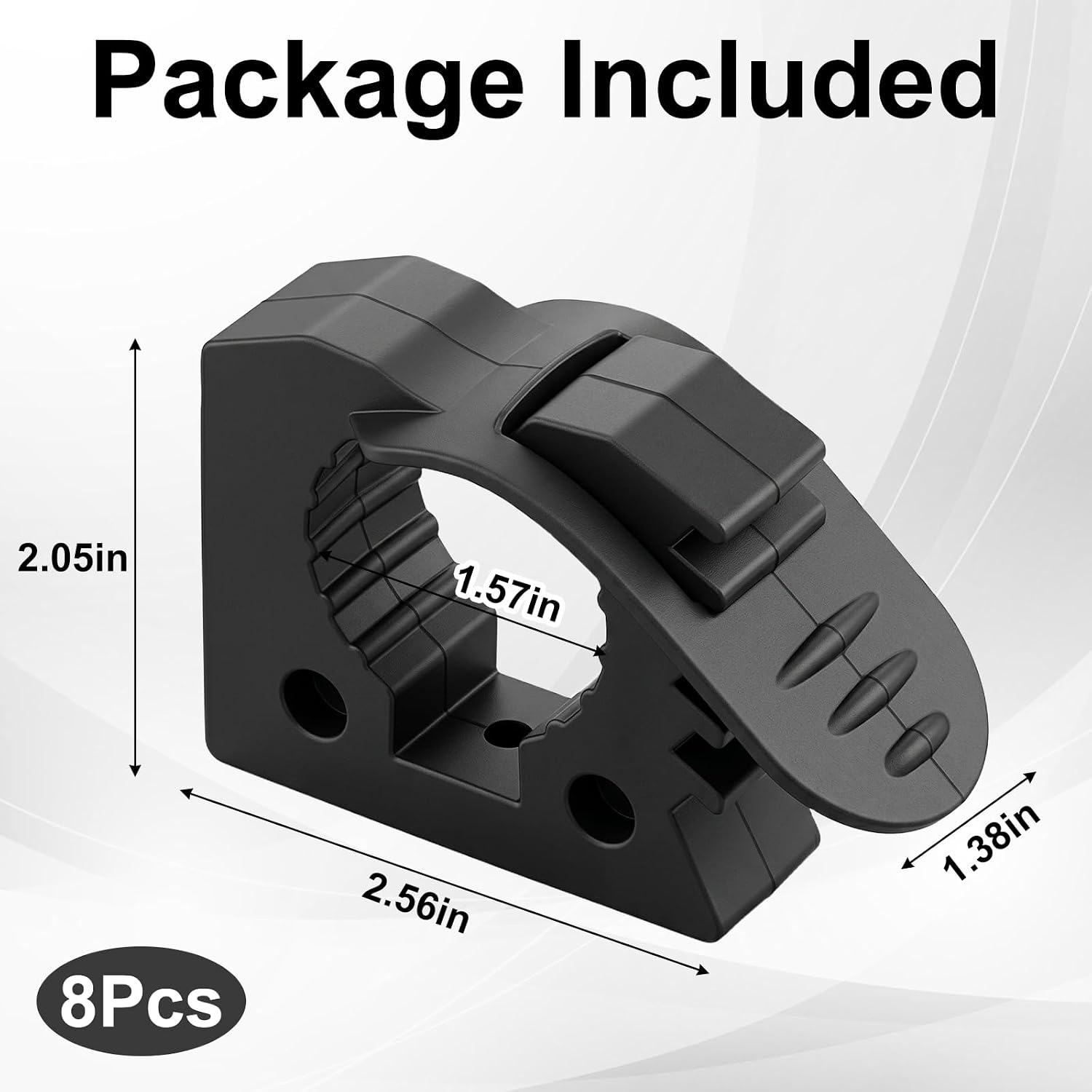 8Pcs Shovel Holder for Truck Quick Release Rubber Clamp Grip Mount Kit Fits Roof Rack Crossbars 1"-1.5" Diameter Tools, Universal for Off-Road Vehicles Vans Pickup, Heavy-Duty Black Plastic image 2
