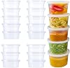 Menmamenma 50 Pack حاويات صغيرة مع أغطية لتخزين حاويات سلايم أواني صلصة أكواب بلاستيكية مانعة للتسرب من الجرار ، الغطس ، السلطات ، الصلصة ، المطاعم ، الوجبات الجاهزة ، المطاعم 4oz100ml