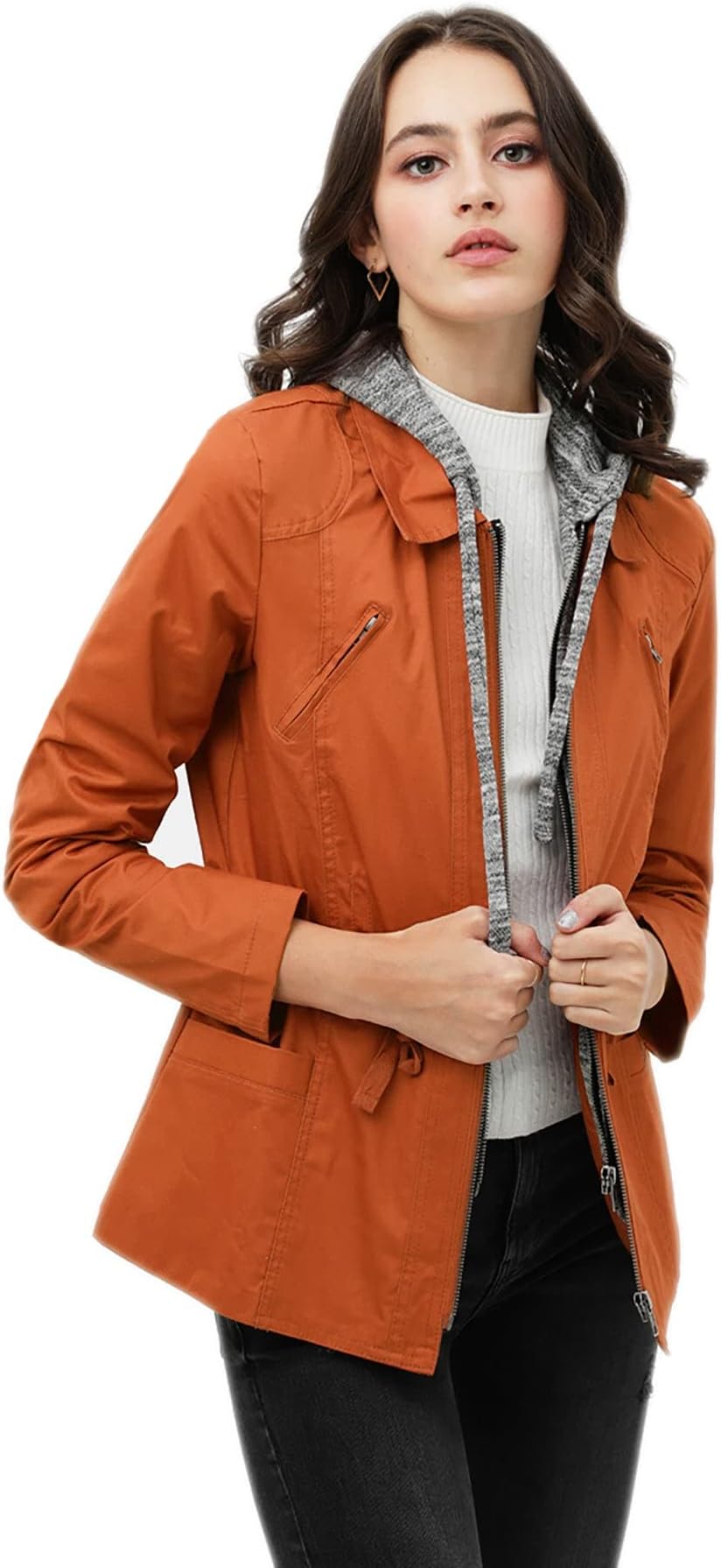 Anorak Jacket Women, Lightweight, Long Military Cargo Parka, Regular & Plus Size