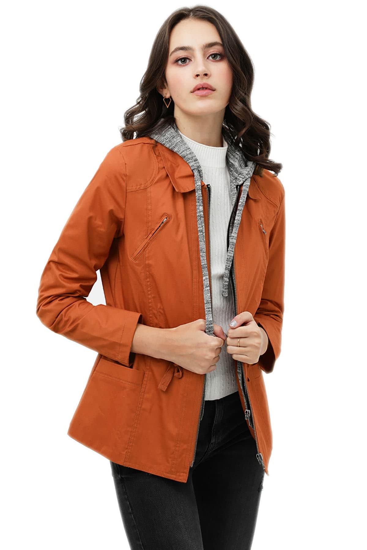 Anorak Jacket Women, Lightweight, Long Military Cargo Parka, Regular & Plus Size