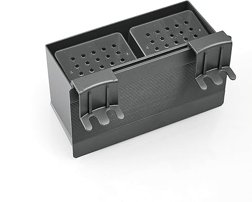 Miniatura 7 de Leekayer Soporte para cepillos de dientes de baño, negro, aluminio espacial, 2 ranuras, soporte para vasos de dientes, caja de almacenamiento de