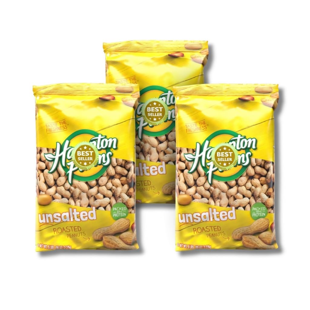 Fancy In-Shell Roasted Peanuts, Unsalted, 5 lb. Bags, Pack of 3