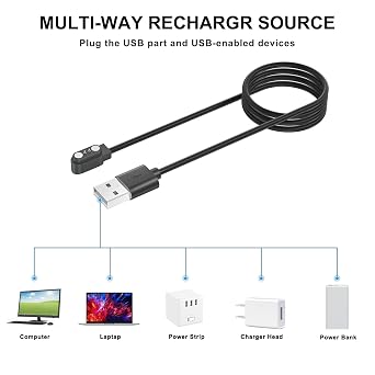 Zoye Smart Watch Charger Cable compatible with AEAC, Fitpolo, GRV, Letscom, Letsfit, Lifebee, Teminic e, Tensky, VeryFit, VeryFitPro, Willful, Woneligo, Yamamy, ID205L, ID208BT, IDW13 etc.(1)