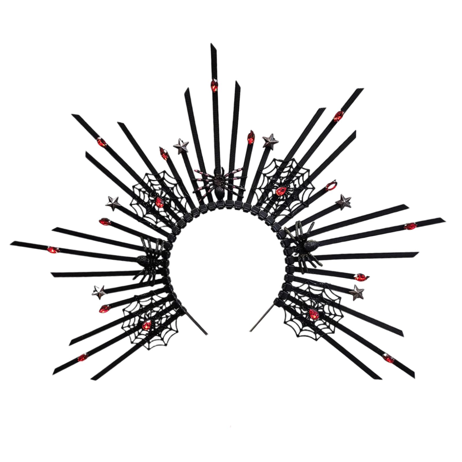 MICFENY Dark Spiders Hair Hoop Dark Halloween Costume Spiked Headpiece Adjustable Artistic Punk Headband