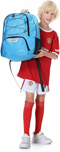 Miniatura 7 de Bolsa de fútbol juvenil, mochila y mochila de fútbol para baloncesto de fútbol, con compartimento para bolas, paquete de tacos separados