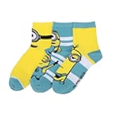 Minions Adult Quarter Crew Ankle Socks - 3-Pack of Playful Despicable Delights!