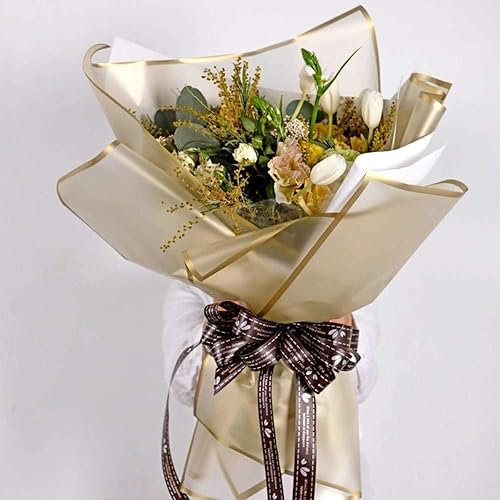 Miniatura 2 de BBJ WRAPS Papel de regalo para ramo de flores esmeriladas, líneas blancas, embalaje de regalo, suministros de ramo de floristería, 20 unidades