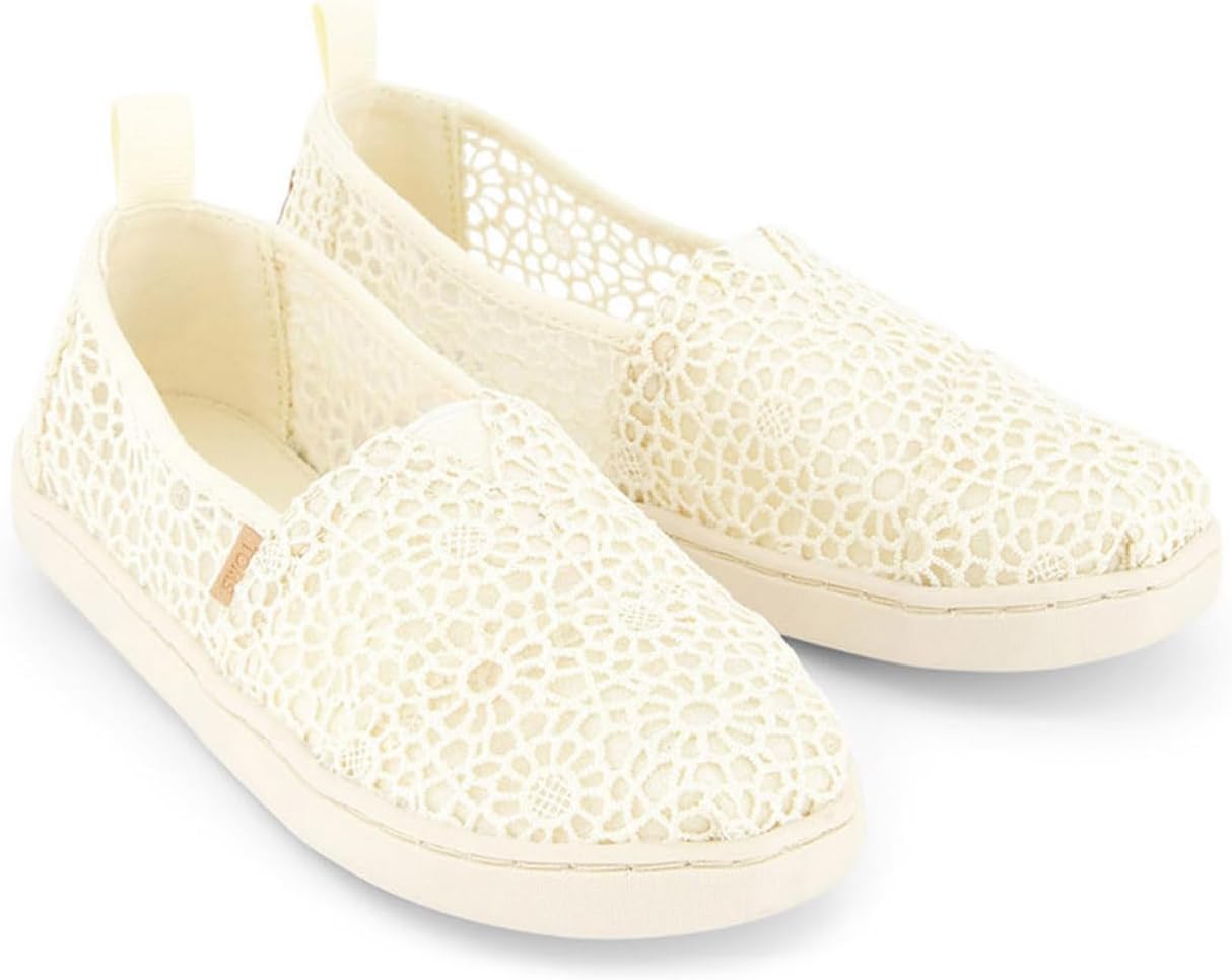 Toms Girl's Classic AlpargataLoafer Flat, Natural Moroccan Crochet, 2 US