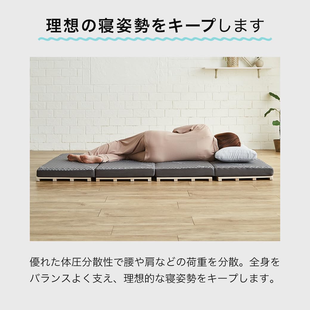Amazon.co.jp: ネルコンシェルジュ 四つ折りウレタンマットレス 厚さ