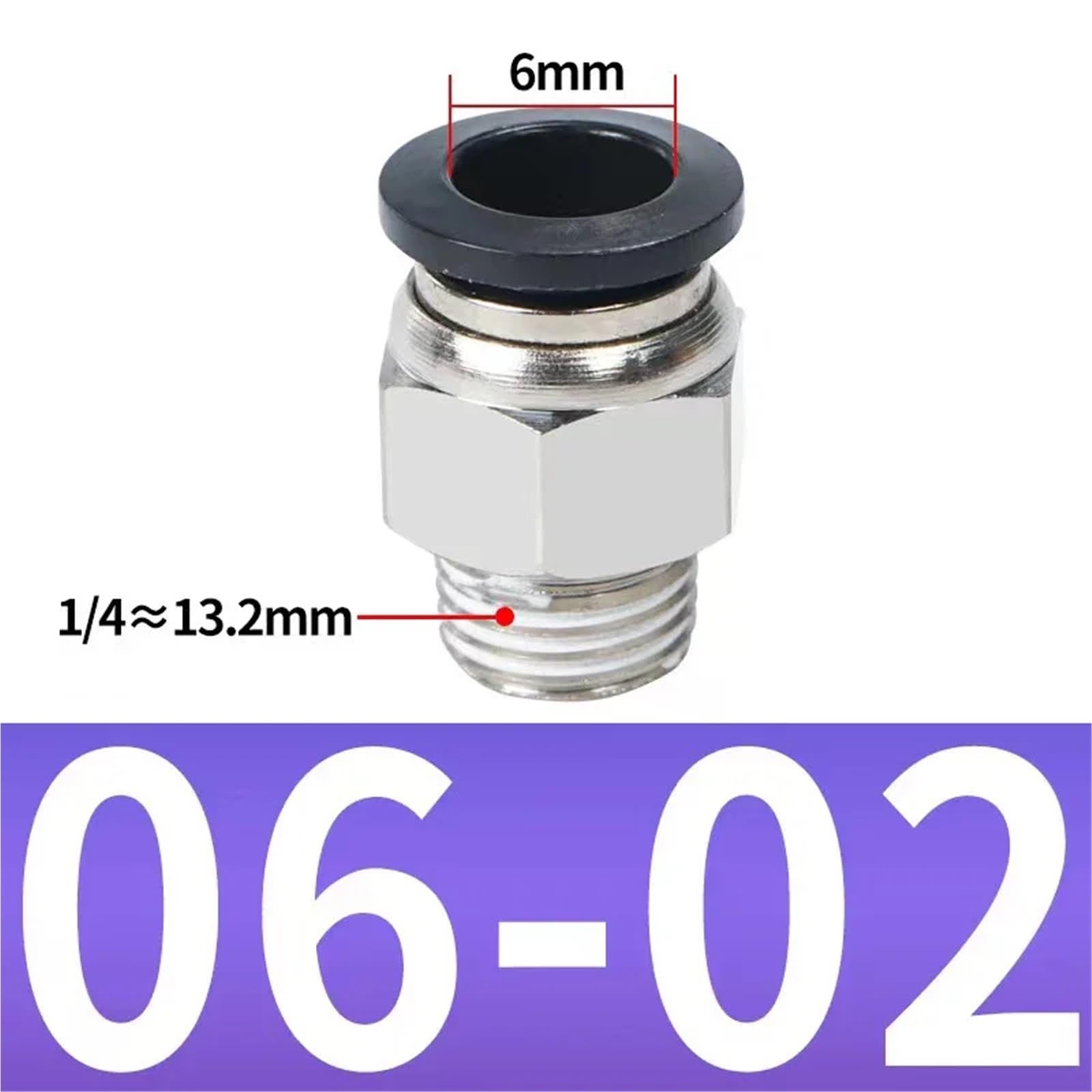 Pneumatic Air Connector Fitting 4mm 6mm 8/10mm Thread 1/8 1/4 3/8 1/2 Hose Fittings Pipe ittings 5pcs(PC6-02)