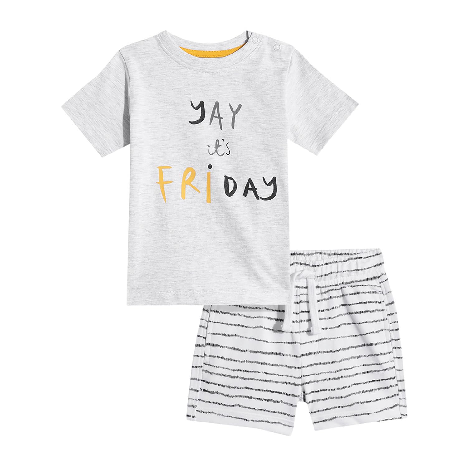 Mothercare and Shorts Set Unisex Cotton Short Sleeve Grey