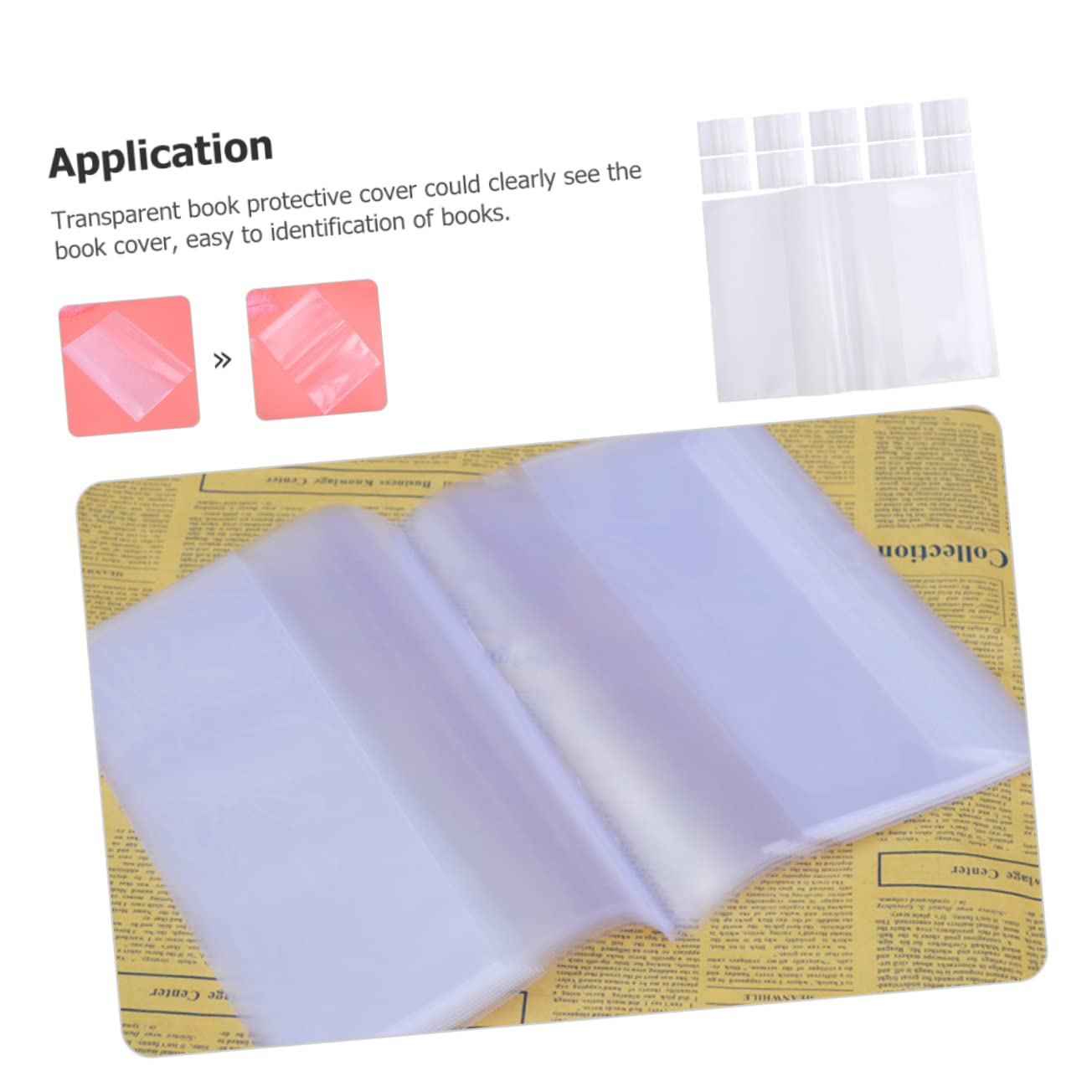 SEWACC 100 Piezas película de libro impermeable libros de bolsillo cubierta de libro antiarañazos fundas protectoras para libros Cubierta transparente para libros Tapa del libro páginas