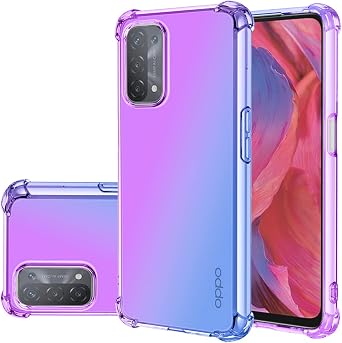 Case for Oppo A54 5G/Oppo A74 5G/Oppo A93 5G Case, CPH2195 OPG02 Cute Case Girls Women, Gradient Slim Anti Scratch Soft TPU Phone Cover Shockproof Protective Case for Oppo A54 5G Purple/Blue