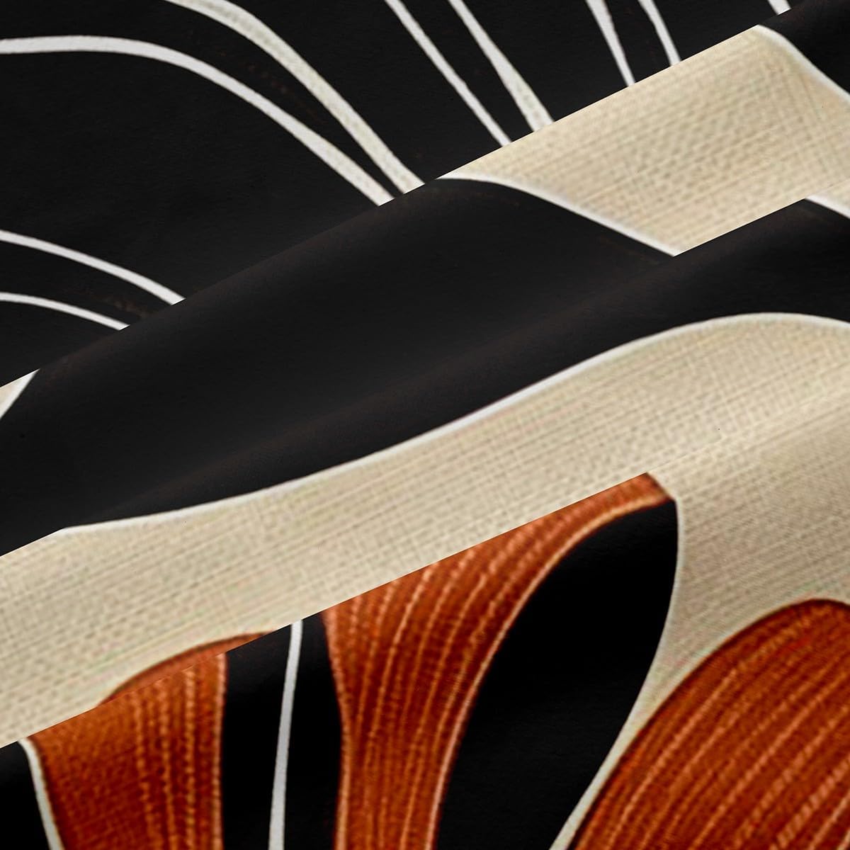 Feelyou Boho Flower Window Curtains for Living Room Orange Flowers Curtains Blackout for Kids Boys Girls Floral Print Window Drapes Vintage Retro Window Treatments 52W X 63L,2 Panels