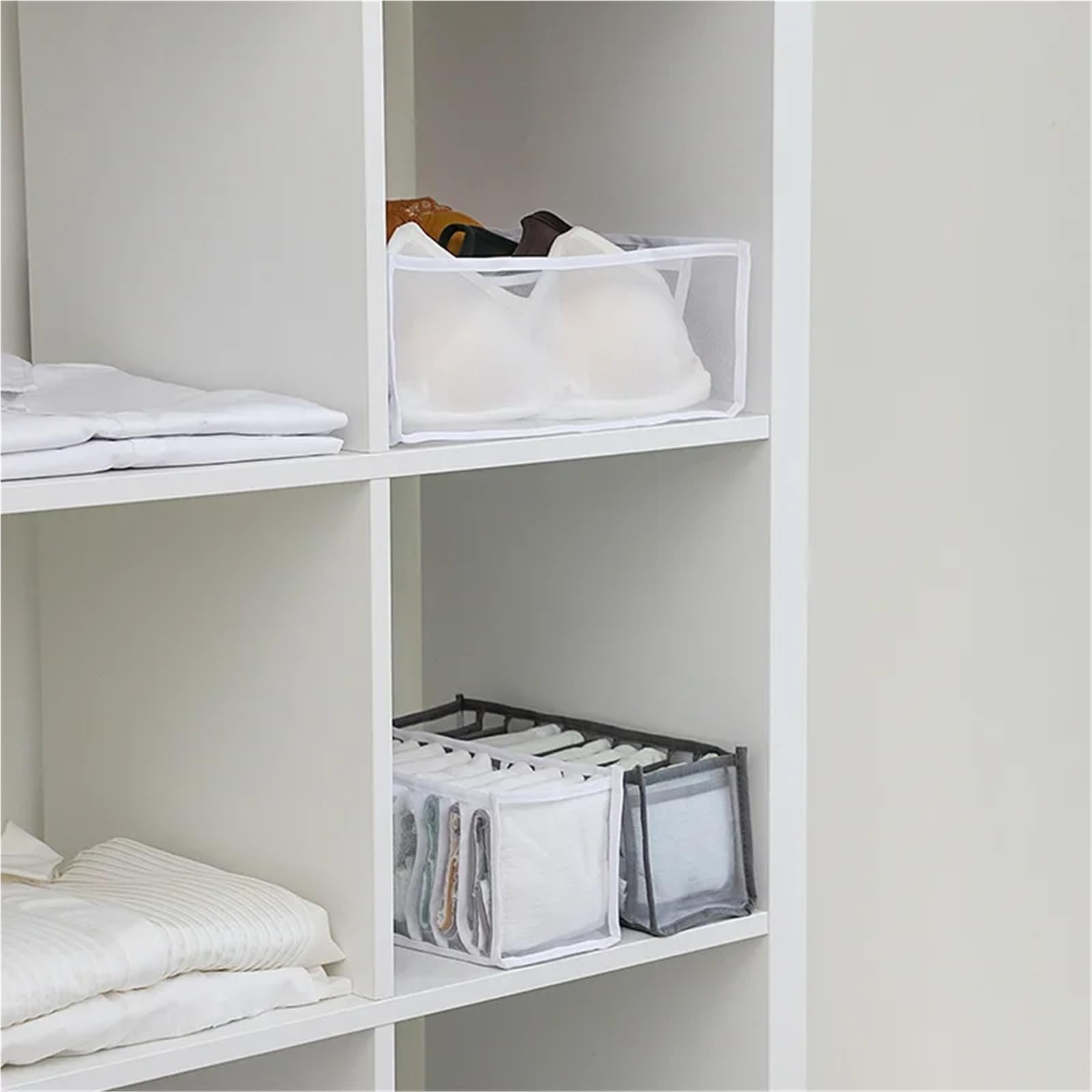 Organizzatore per cassetti della Biancheria Intima, Scatola Porta Calzini, Reggiseno Separato, Finitura per Armadio a Quadri
