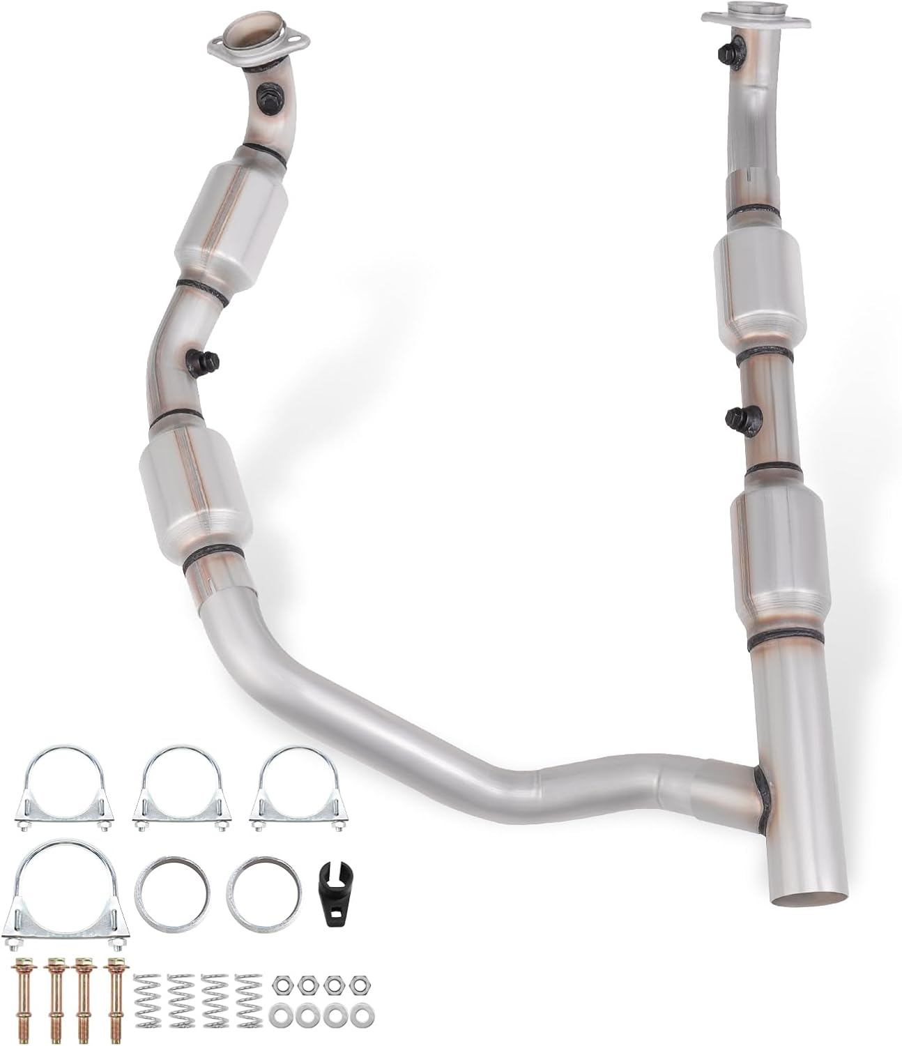 Catalytic Converter Kit Compatible with E150/E250 2005-2008 V8 5.4L, E150/E350 Club Wagon 2005 V8 5.4L, E350 Super Duty 2005-2008 V8 5.4L, Repklace OE:50493 645463 30450, EPA Compliant