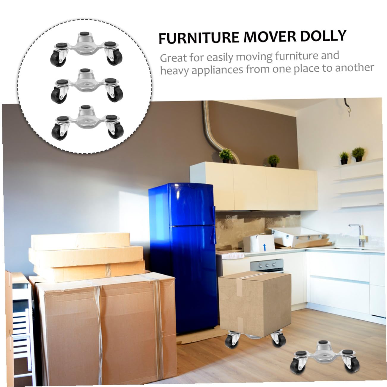 3pezzi Mover's Dolly Con Ruote Girevoli Per Spostare Mobili e Elettrodomestici Pesanti Design Unico Per Traslochi Casa e Garage