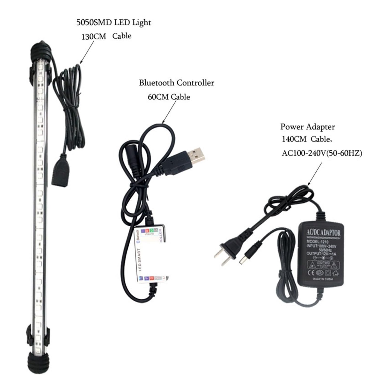 oświetlenie akwarium Oświetlenie do akwarium RGB Marine Kontroler Fish Tank Oprawa Led do akwarium Led Light Zatapialne oświetlenie do akwarium do akwarium roślinnego(29CM)