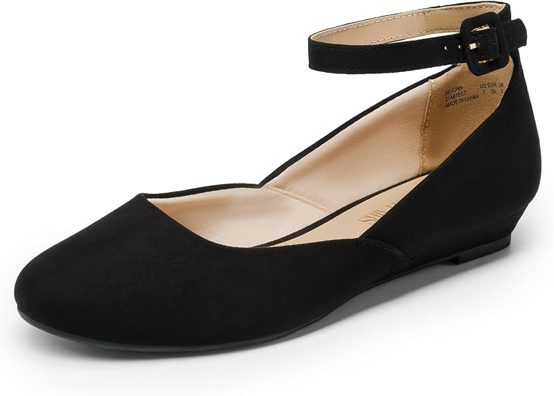 DREAM PAIRS Zapatos planos de vestir para mujer, ballet, cuña baja