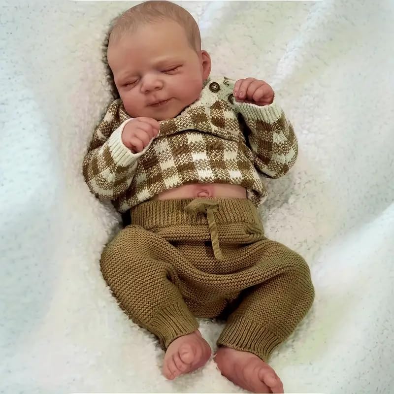 Anano Full Silicone Baby Dolls 45cm Lifelike Reborn Baby Doll Silicone Full Body Realistic Boy Doll Real Life Newborn Realism Anatomically Correct With Authentic Infant Details
