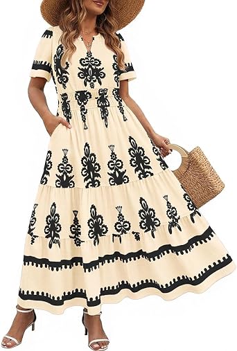 RITERA Plus Size Dresses for Curvy Women Floral Boho Maxi Dress Summer Sundress for Church or Wedding XL-5XL 14W-28W