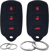 Vista 6 de 2 piezas de funda protectora de llave de silicona con 4 botones para mando a distancia sin llave, compatible con Toyota Corolla Camry Avalon 4Runner