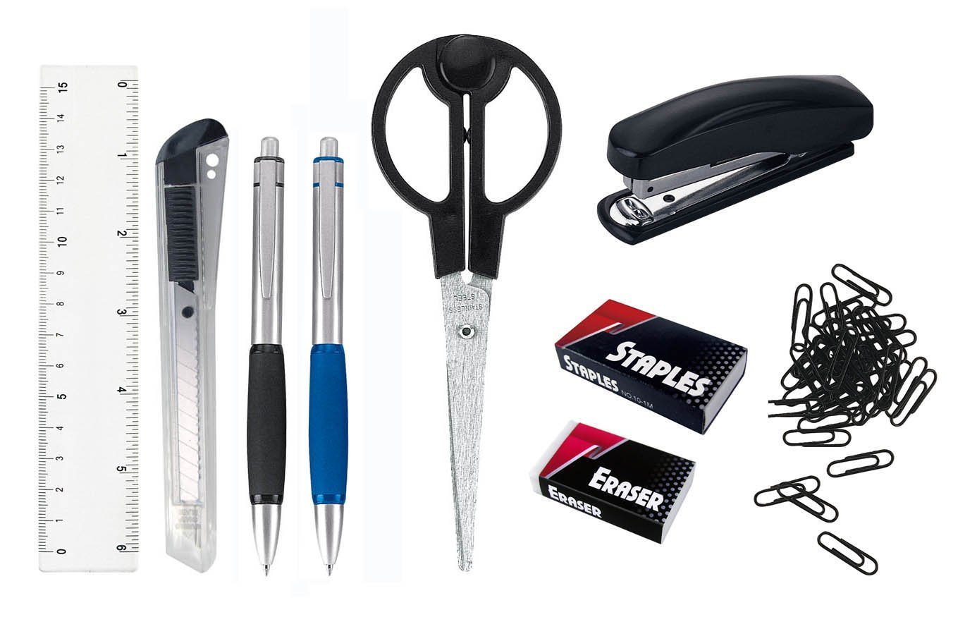 PAVO Premium Rotating Desk Organiser Kit with Stationery Set - Blue/Black - Image 2