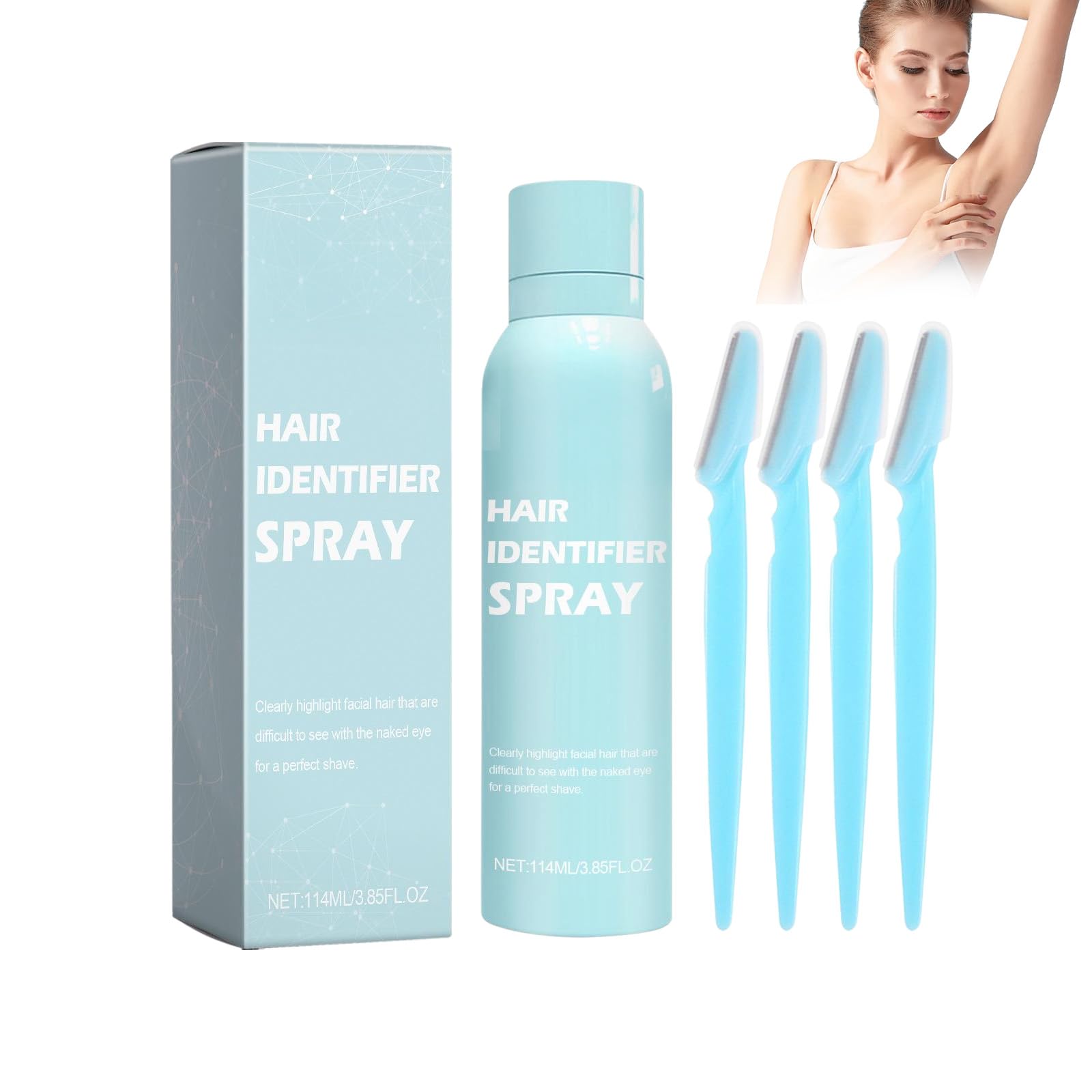 Hair Identifier Spray, Identyfikacja Włosów Do Czyszczenia Twarzy, 100 Ml, Szybkie Depilacja, Hamuje Wzrost Włosów, Odpowiedni Do Wszystkich Typów Skóry-Niebieski