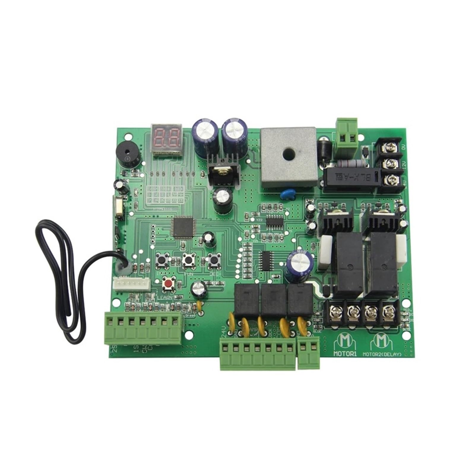 Carte de contrôle, Le panneau de commande porte battante connecte la batterie secours ou le système solaire avec montant télécommande en option pour motorisations de portail(No remote 24V)