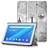  Lenovo Tab 4 10 Funda - Carcasa Ultra Delgado y Ligero con Cubierta de Soporte y Función Auto-Sueño / Estela para Lenovo Tab 4 10 (TB-X304F) Tablet de 10,1\", Mapa Torre