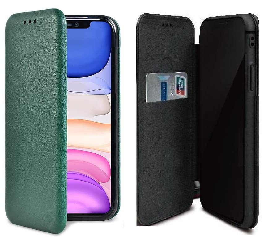 LIKECASE Business Style Horizontal Magnetic Flip Leather Flip Case Cover for Apple iPhone 13 Pro Max (6.7 Inch) Green